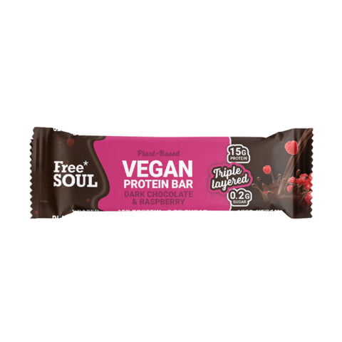 Free Soul Dark Chocolate & Raspberry Vegan Protein bar